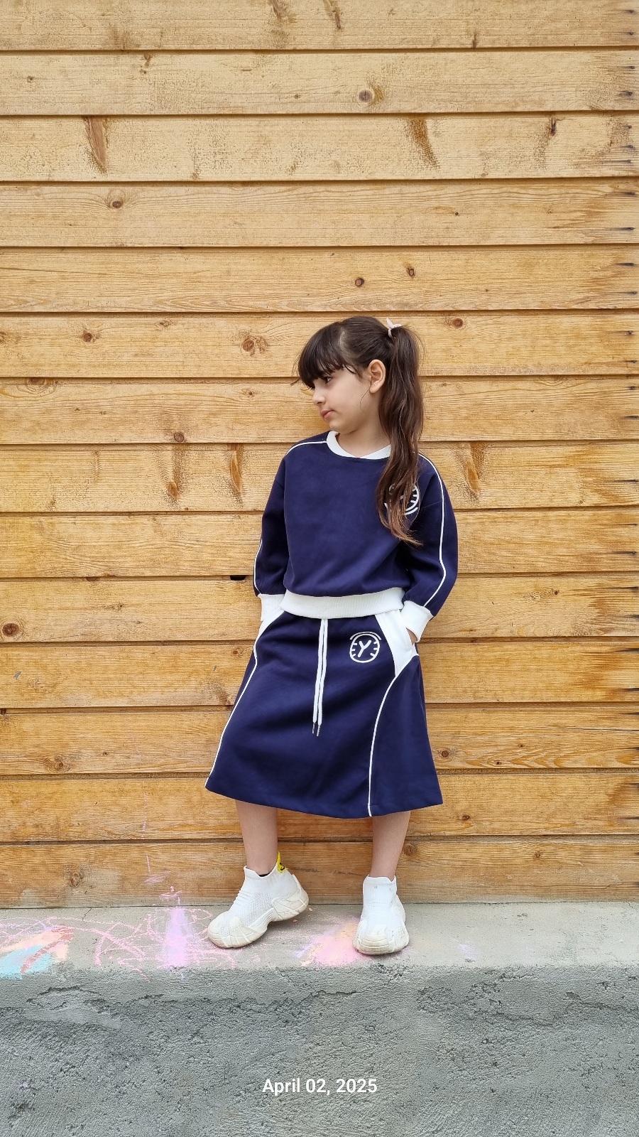 ست دورس  و دامن بلند وارداتی سورمه ای