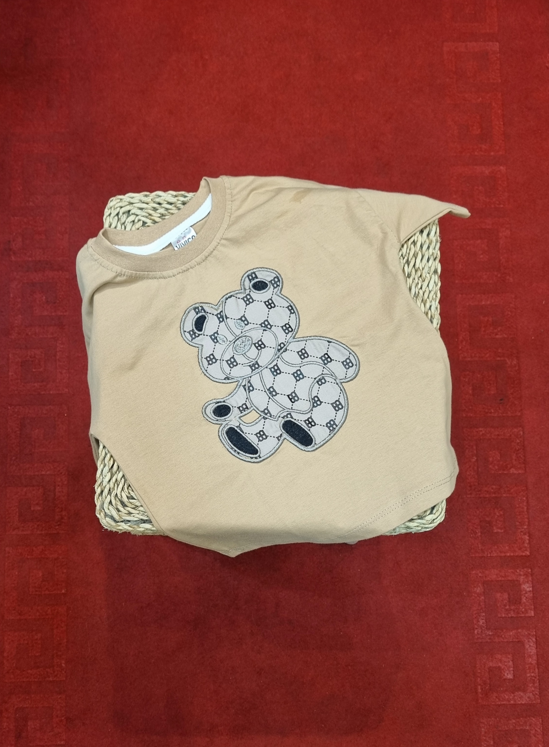 ست تیشرت و شلوارک کتان خرسی پسرانه و بچگانه