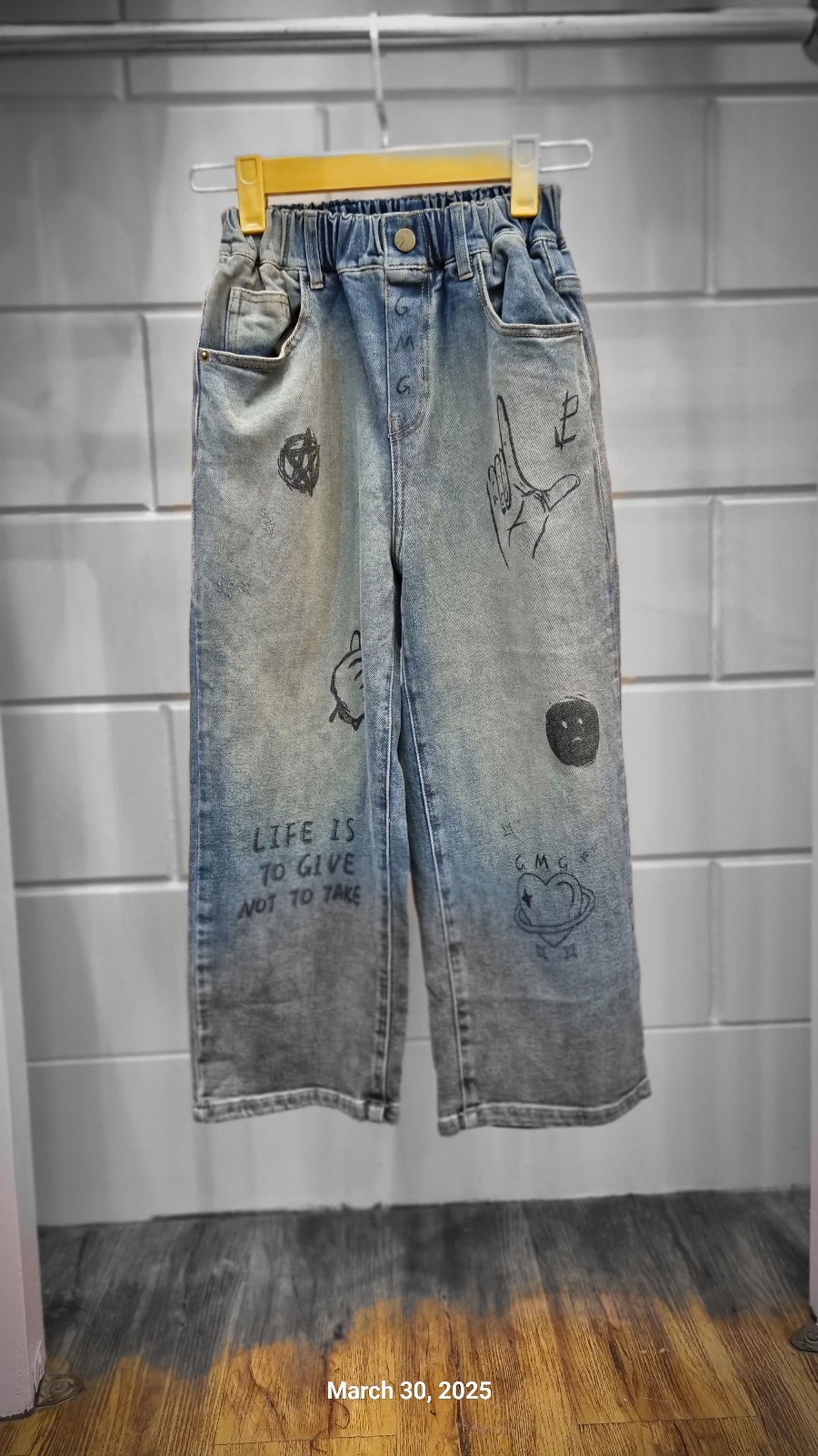 شلوار جین طرح دار دمپا دخترانه و پسرانه وارداتی